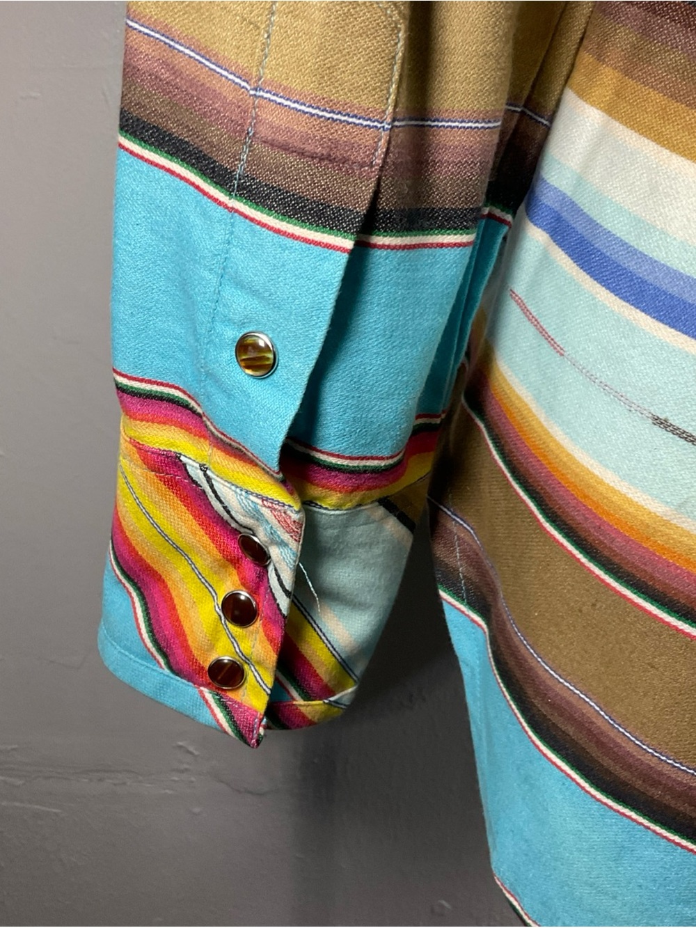 Tasha Polizzi Turquoise Multi-Stripe Western Button-Down Shirt - Picture 6 of 10